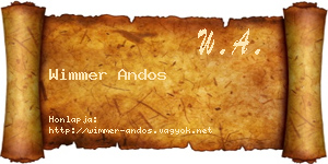Wimmer Andos névjegykártya